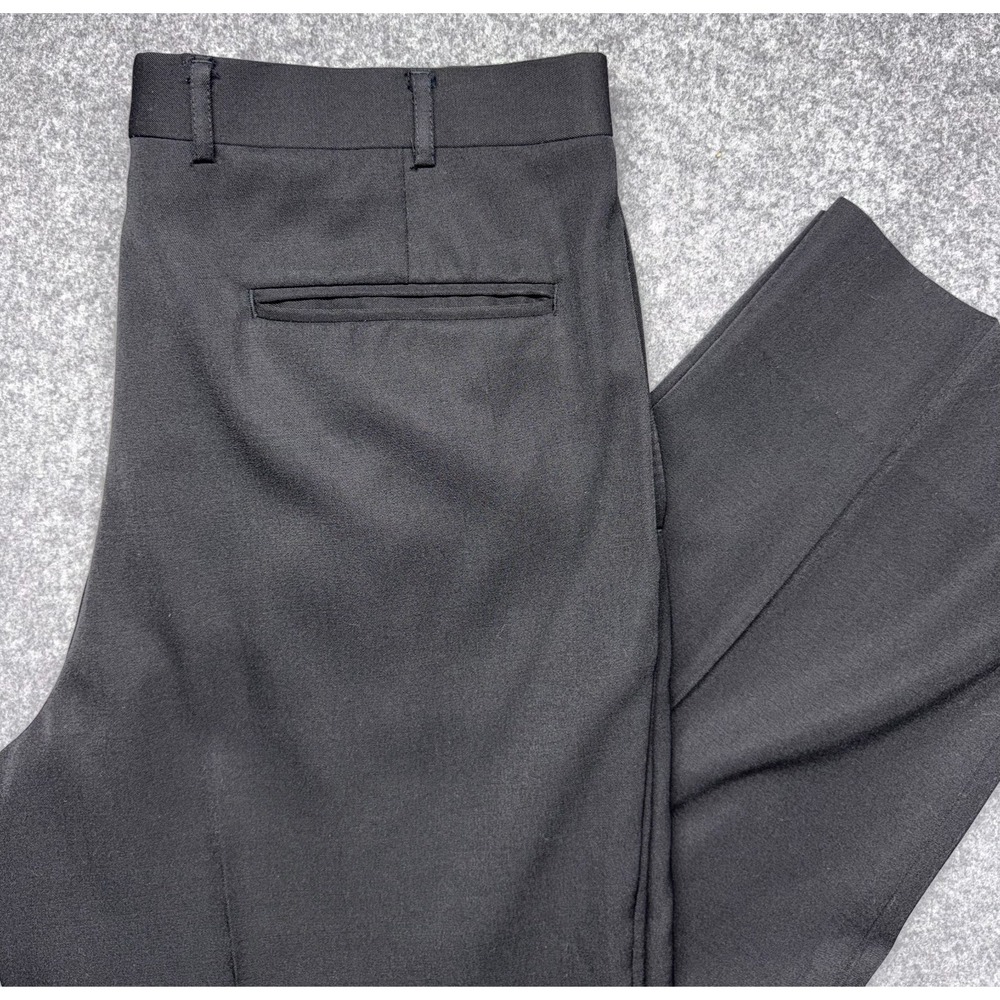 Fr Tripler & Co New York Men's 36 Black 100% Wool Pleated Dress Unhemmed Pants